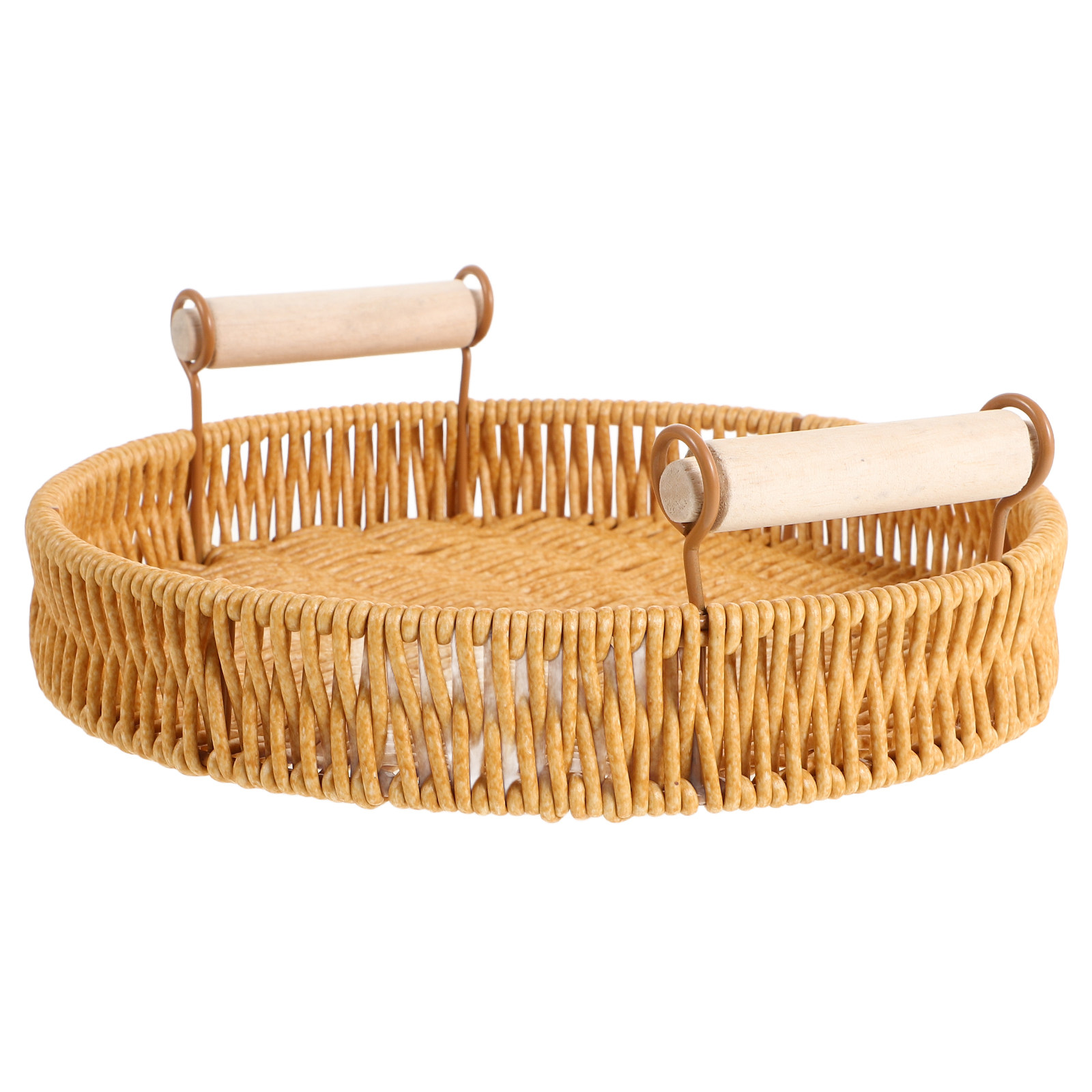 Rattan Tray Handle - Круглый поднос из ротанга ручной работы,
