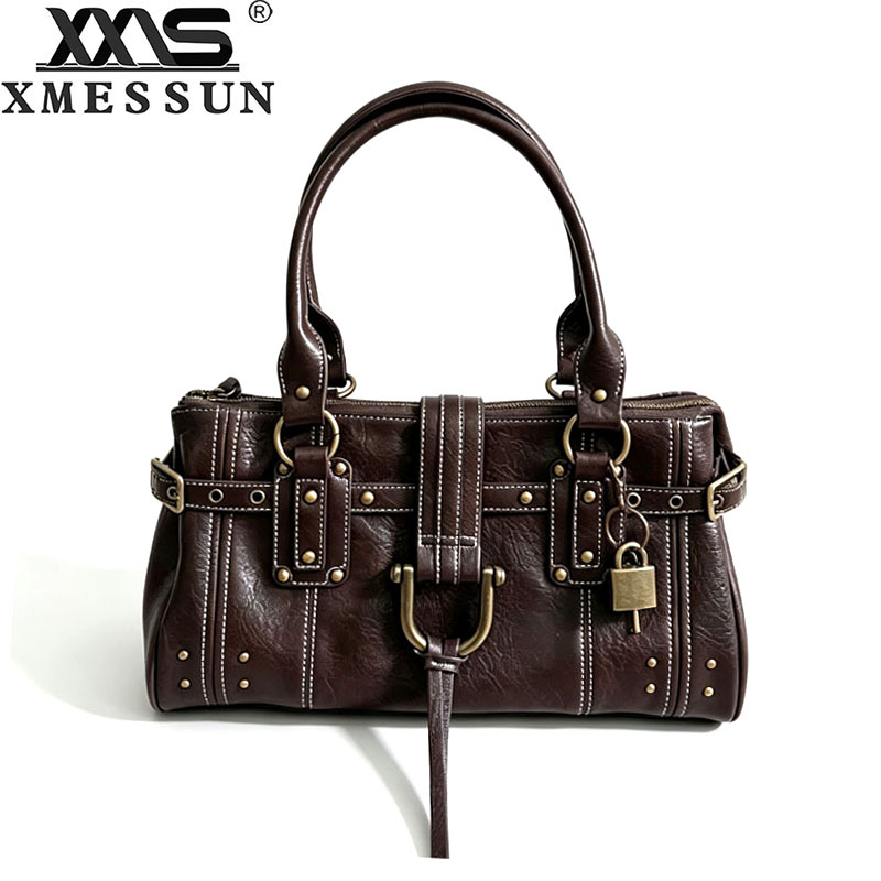 Interior Design Vintage Style - Новая модная винтажная сумка-тоут с заклепками,