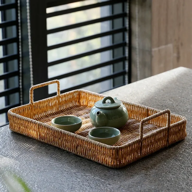 Пластиковый поднос для хранени – обзор и цена Rattan Tray Handle