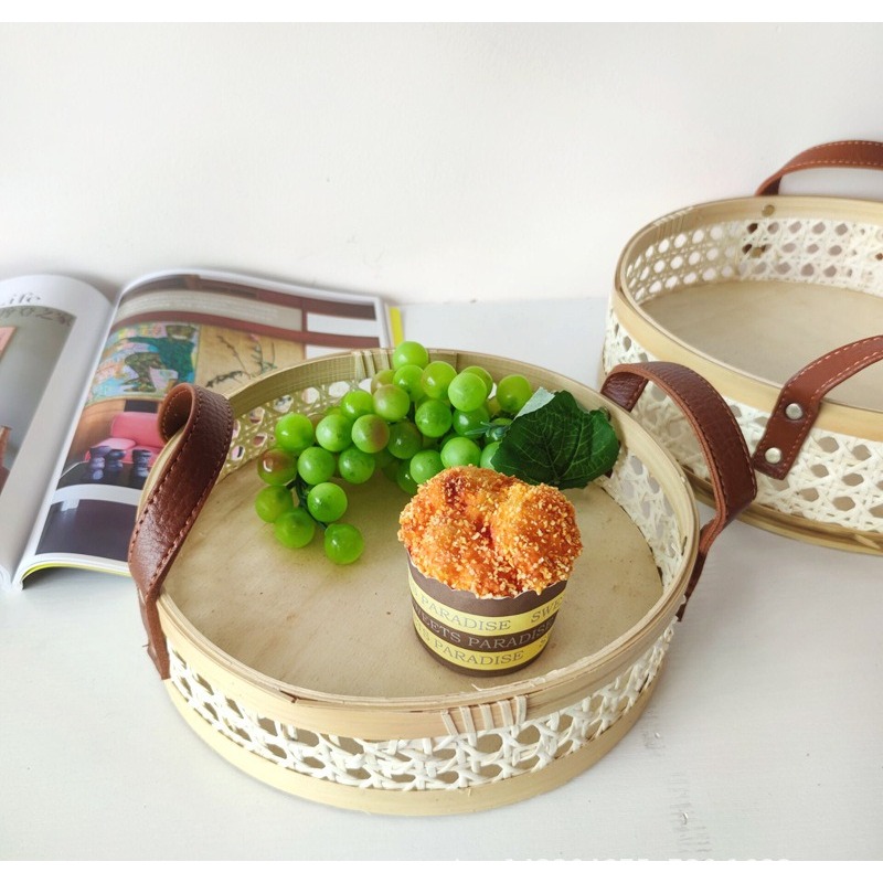 Ручная работа, ретро-поднос в  – обзор и цена Rattan Tray Handle