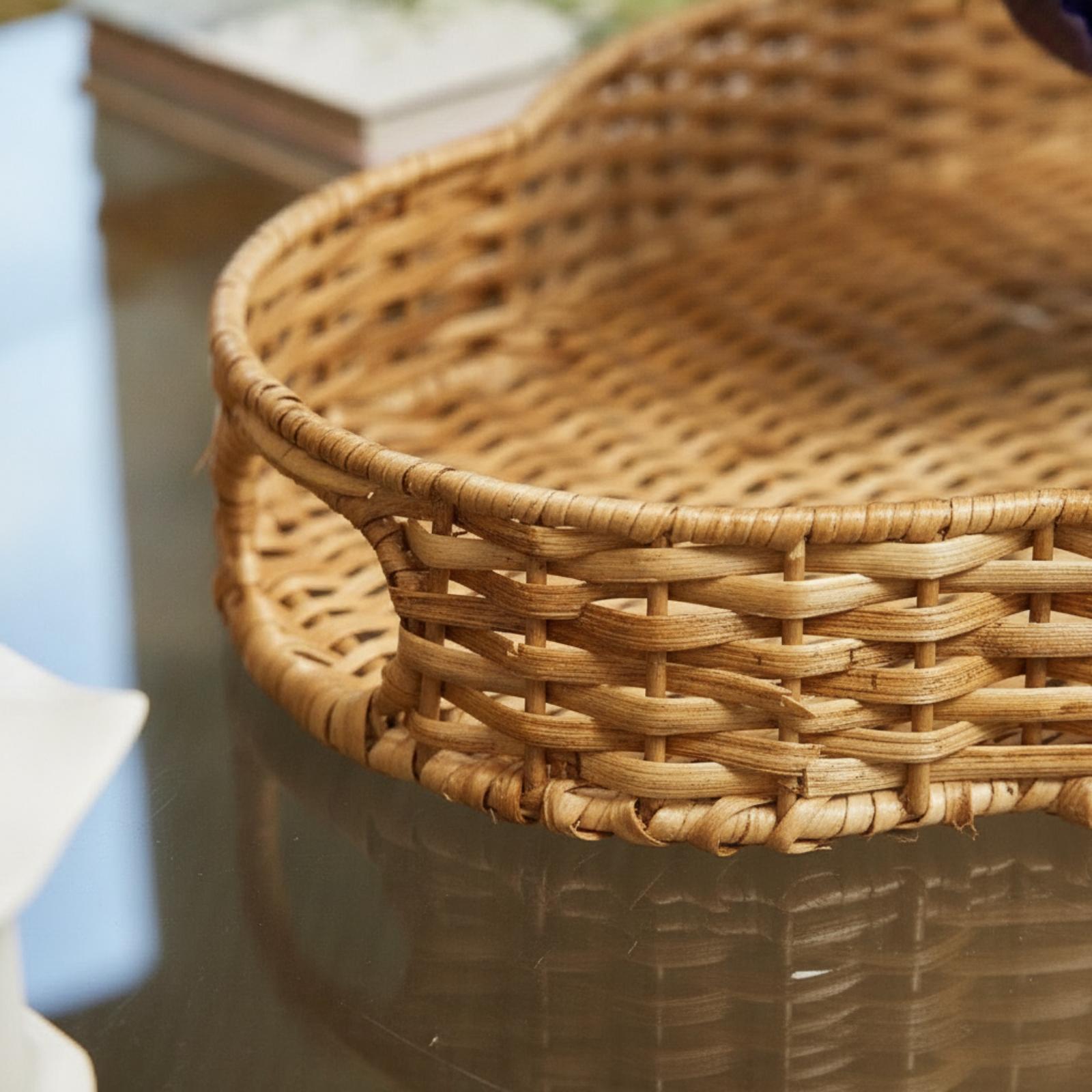Плетеный поднос с ручками, орг – обзор и цена Rattan Tray Handle