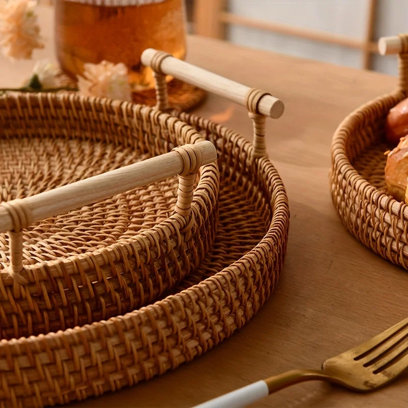 1 шт. Декоративный плетеный по – обзор и цена Rattan Tray Handle