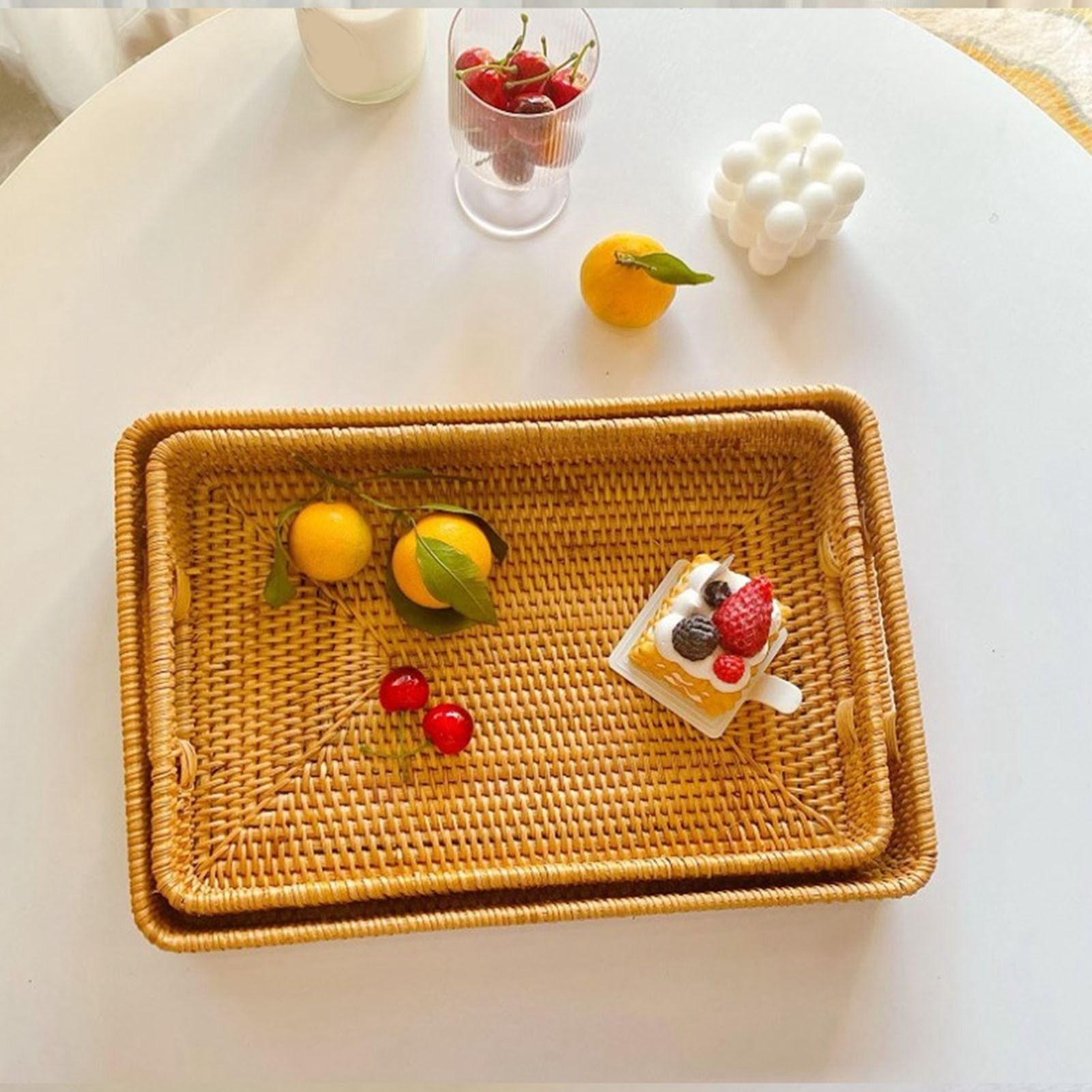 Поднос-корзина D5 с ручками, п – обзор и цена Rattan Tray Handle