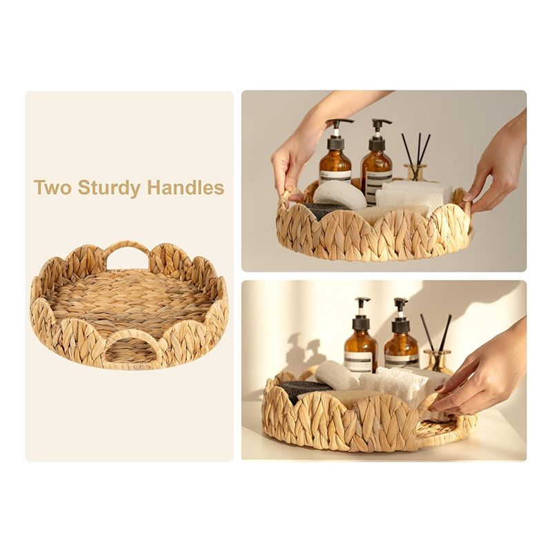 A76I-Круглый поднос с фигурным – обзор и цена Rattan Tray Handle